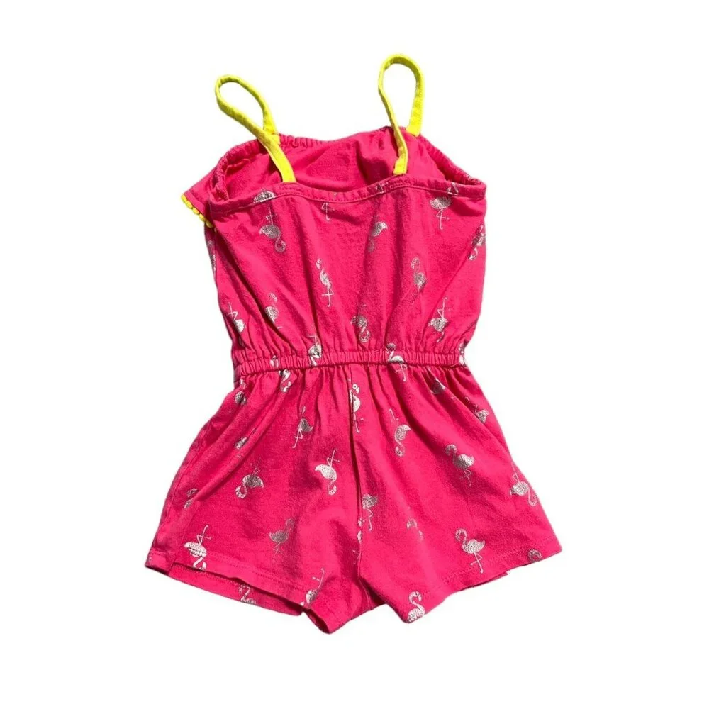 Children's Place 12-18m Pink Metallic Flamingo Romper